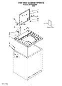 TOP AND CABINET PARTS Diagram and Parts List for 1DWTW5205SQ1  Whirlpool Washer