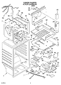 LINER Diagram and Parts List for 2ET22DKXJW01  Whirlpool Refrigerator