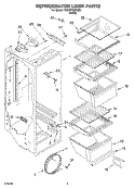 REFRIGERATOR LINER Diagram and Parts List for 7ED0GTQXKQ01  Whirlpool Refrigerator
