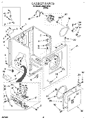 CABINET Diagram and Parts List for LGR2614DW0  Whirlpool Dryer
