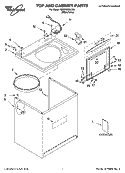 TOP AND CABINET PARTS Diagram and Parts List for GSW9559LW0  Whirlpool Washer