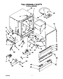 TUB ASSEMBLY, LIT/OPTIONAL Diagram and Parts List for DU8150XX1  Whirlpool Dishwasher