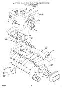 MOTOR AND ICE CONTAINER Diagram and Parts List for 7GD25DFXFW00  Whirlpool Refrigerator