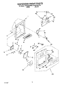 DISPENSER FRONT Diagram and Parts List for 4YGD25DCHW01  Whirlpool Refrigerator