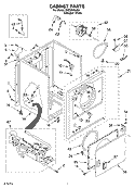 CABINET Diagram and Parts List for SGDX600JQ2  Whirlpool Dryer