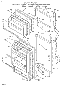 DOOR Diagram and Parts List for ET16JKYHW00  Whirlpool Refrigerator