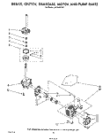 BRAKE, CLUTCH, GEARCASE, MOTOR AND PUMP Diagram and Parts List for LA6300XPW7  Whirlpool Washer