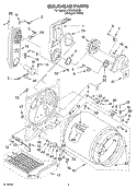 BULKHEAD Diagram and Parts List for LGQ9508KQ1  Whirlpool Dryer