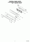 CONTROL PANEL PARTS Diagram and Parts List for GBD309PVS00  Whirlpool Wall Oven