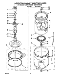 AGITATOR, BASKET AND TUB Diagram and Parts List for 4LBR7255AN0  Whirlpool Washer