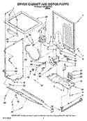 DRYER CABINET AND MOTOR PARTS Diagram and Parts List for MGT3800TW0  Maytag Washer Dryer Combo