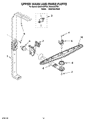 UPPER WASH AND RINSE PARTS Diagram and Parts List for GU2548XTPS1  Whirlpool Dishwasher