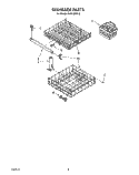 DISHRACK Diagram and Parts List for DU8100XX0  Whirlpool Dishwasher