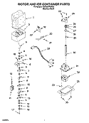 MOTOR AND ICE CONTAINER PARTS Diagram and Parts List for KSRB25FNSS00  KitchenAid Refrigerator