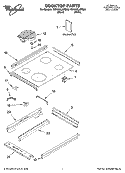 COOKTOP PARTS Diagram and Parts List for YGY398LXPQ00  Whirlpool Range