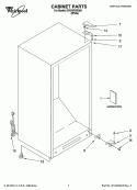 CABINET PARTS Diagram and Parts List for EV070FXRQ01  Whirlpool Freezer