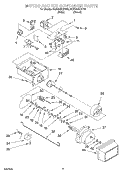 MOTOR AND ICE CONTAINER Diagram and Parts List for 4KSRS25CHT00  KitchenAid Refrigerator