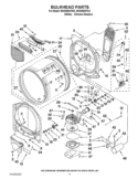 BULKHEAD PARTS Diagram and Parts List for WGD8800YW2  Whirlpool Dryer