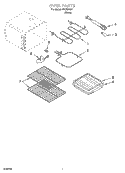 OVEN PARTS, MISCELLANEOUS PARTS Diagram and Parts List for WGE32301  Whirlpool Range