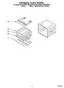 INTERNAL OVEN Diagram and Parts List for GMC305PDB6  Whirlpool Microwave Oven Combo