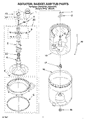 AGITATOR, BASKET, AND TUB Diagram and Parts List for LSQ9544KT0  Whirlpool Washer