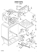 LINER Diagram and Parts List for ET19GKXJW00  Whirlpool Refrigerator