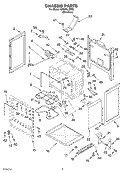 CHASSIS Diagram and Parts List for GR475LXKS0  Whirlpool Range