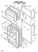 DOOR PARTS Diagram and Parts List for ET8GTKXKQ02  Whirlpool Refrigerator
