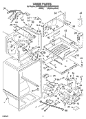 LINER Diagram and Parts List for 5GR2SHKXKQ00  Whirlpool Refrigerator