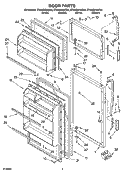 DOOR PARTS Diagram and Parts List for ET4WSKYKQ05  Whirlpool Refrigerator