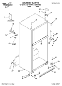 CABINET PARTS Diagram and Parts List for ET8FTEXRB00  Whirlpool Refrigerator