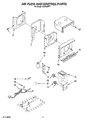 AIR FLOW AND CONTROL PARTS Diagram and Parts List for ACM122PT1  Whirlpool Air Conditioner