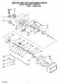 MOTOR AND ICE CONTAINER PARTS Diagram and Parts List for ED2NHGXVL01  Whirlpool Refrigerator