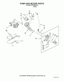 PUMP AND MOTOR PARTS Diagram and Parts List for WFW9050XW01  Whirlpool Washer