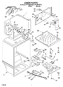 LINER PARTS Diagram and Parts List for RT18DKXKQ04  Roper Refrigerator