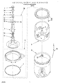 AGITATOR, BASKET AND TUB Diagram and Parts List for CAW2792EW0  Whirlpool Washer
