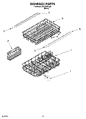 DISHRACK PARTS, OPTIONAL PARTS (NOT INCLUDED) Diagram and Parts List for DU018DWLB0  Whirlpool Dishwasher