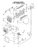 ICEMAKER Diagram and Parts List for 8ED22DQXBN00  Whirlpool Refrigerator