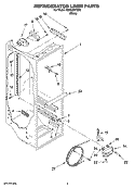 REFRIGERATOR LINER PARTS Diagram and Parts List for IS22AGXTQ00  Inglis Refrigerator