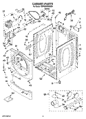 CABINET PARTS Diagram and Parts List for 7MWGD8300SW0  Whirlpool Dryer
