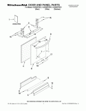 DOOR AND PANEL PARTS Diagram and Parts List for KUDE60FVSS1  KitchenAid Dishwasher