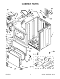 CABINET PARTS Diagram and Parts List for 3LWED4900YW0  Whirlpool Dryer