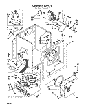 CABINET Diagram and Parts List for TGDL400WN1  Whirlpool Dryer