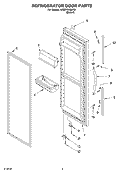 REFRIGERATOR DOOR Diagram and Parts List for 4YED7FHQKT01  Whirlpool Refrigerator