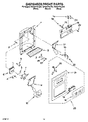 DISPENSER FRONT PARTS Diagram and Parts List for GD5SHAXLT01  Whirlpool Refrigerator