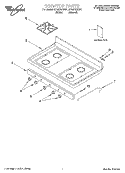 COOKTOP, LITERATURE Diagram and Parts List for SF302BSGW1  Whirlpool Range