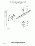 UPPER WASH AND RINSE PARTS Diagram and Parts List for DP1040XTXB3  Whirlpool Dishwasher