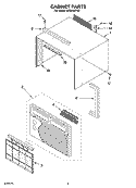 CABINET PARTS Diagram and Parts List for ACU102PK2  Whirlpool Air Conditioner