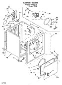 CABINET PARTS Diagram and Parts List for LER5634LQ0  Whirlpool Dryer