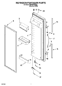 REFRIGERATOR DOOR PARTS Diagram and Parts List for 6ED2FHKXRL02  Whirlpool Refrigerator
